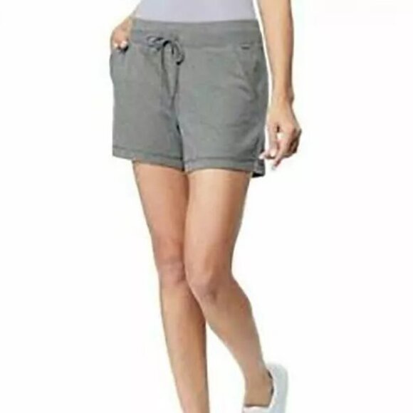 32 DEGREES Ladies 1-Pack Relaxed Pull On Terry Short, HT CHARCOAL, S - Picture 1 of 4